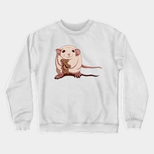 Mouse holding a teddy bear Crewneck Sweatshirt